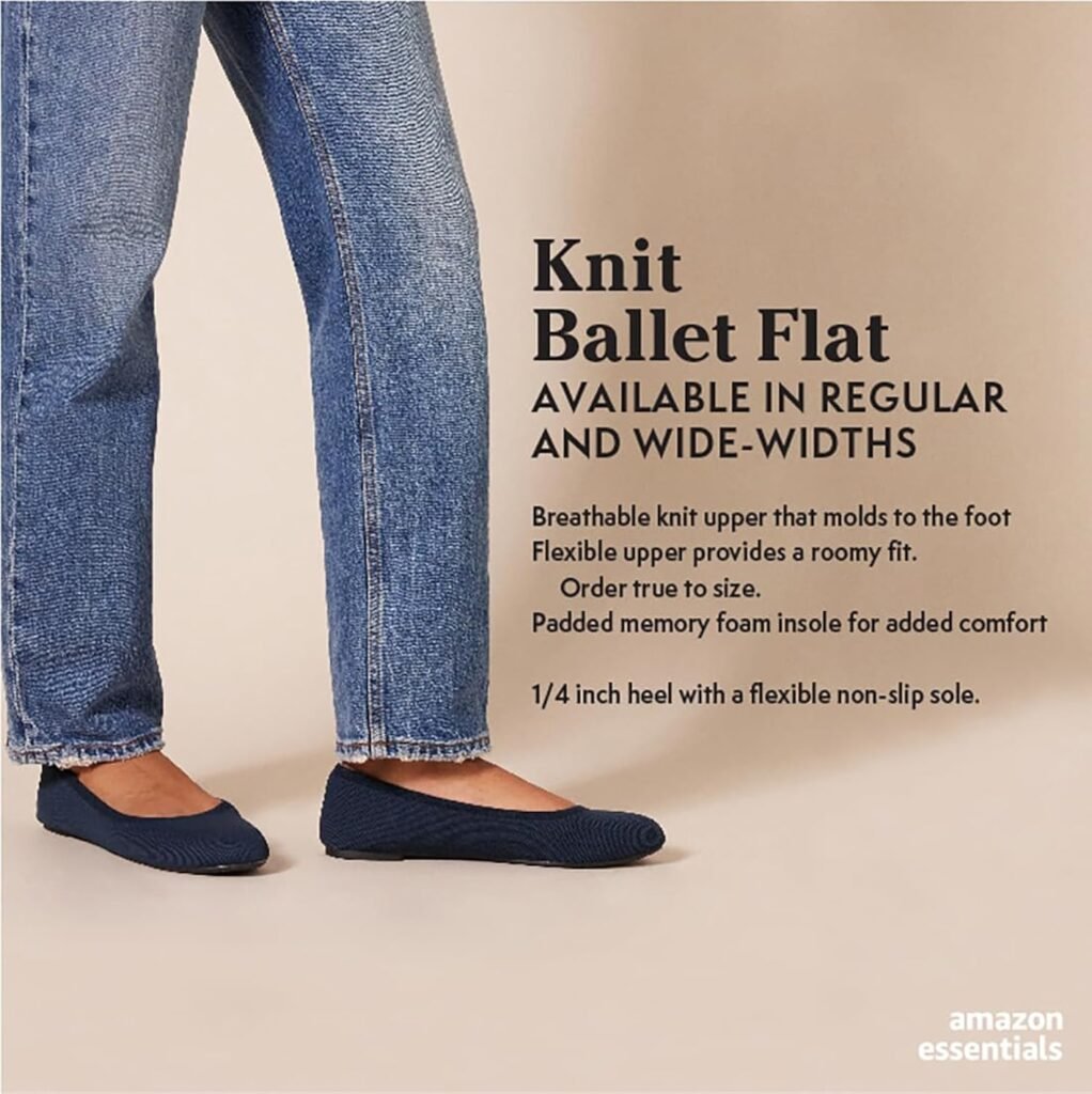 Amazon Essentials Womens Knit Ballet Flat