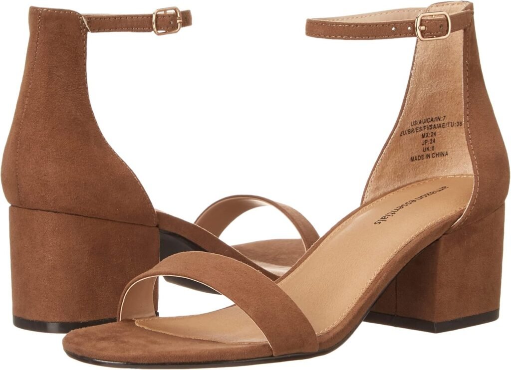 Amazon Essentials Womens Two Strap Heeled Sandal
