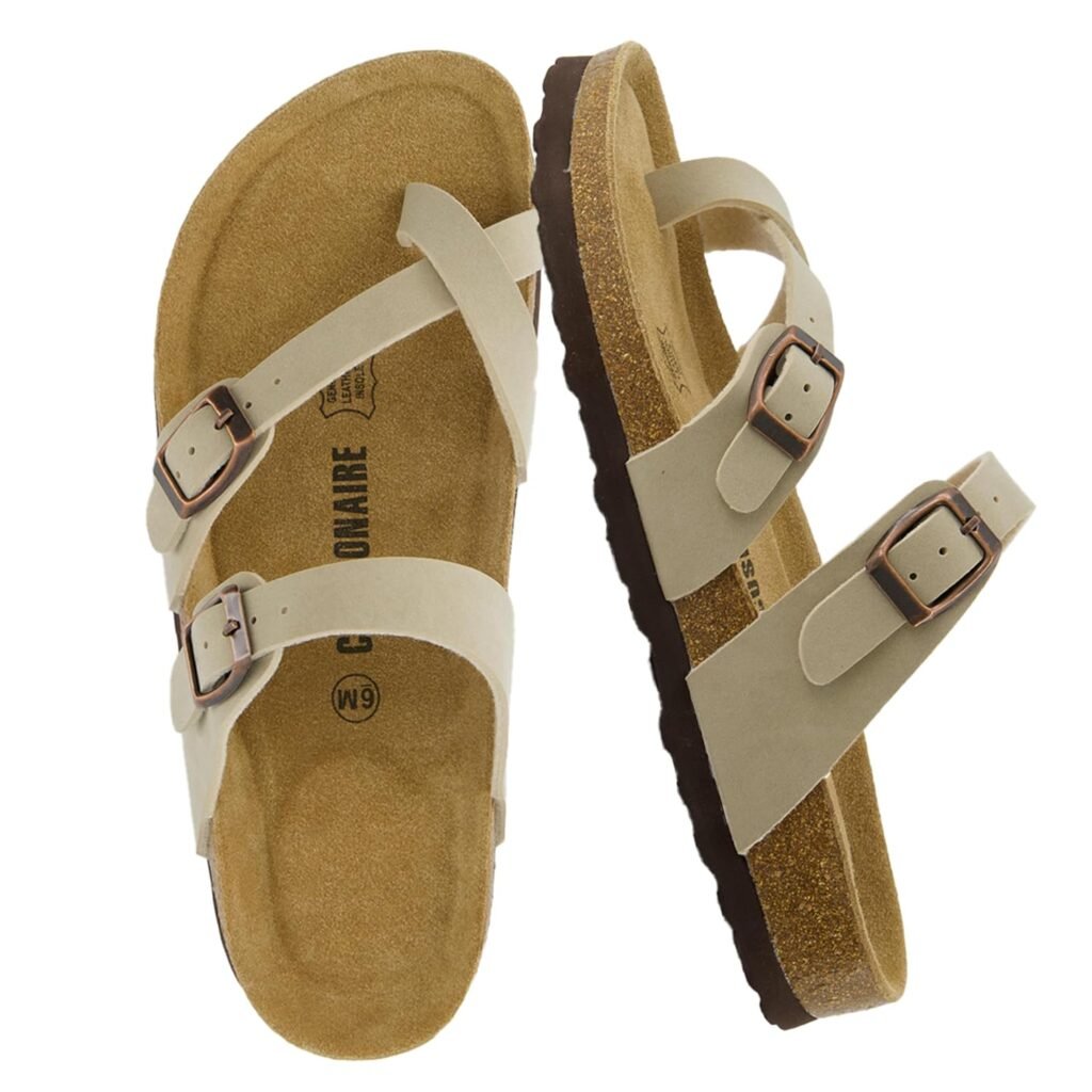 CUSHIONAIRE Womens Luna Cork Footbed Sandal With +Comfort
