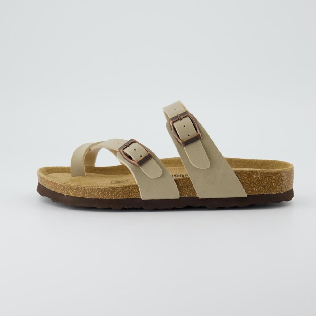 CUSHIONAIRE Womens Luna Cork Footbed Sandal With +Comfort
