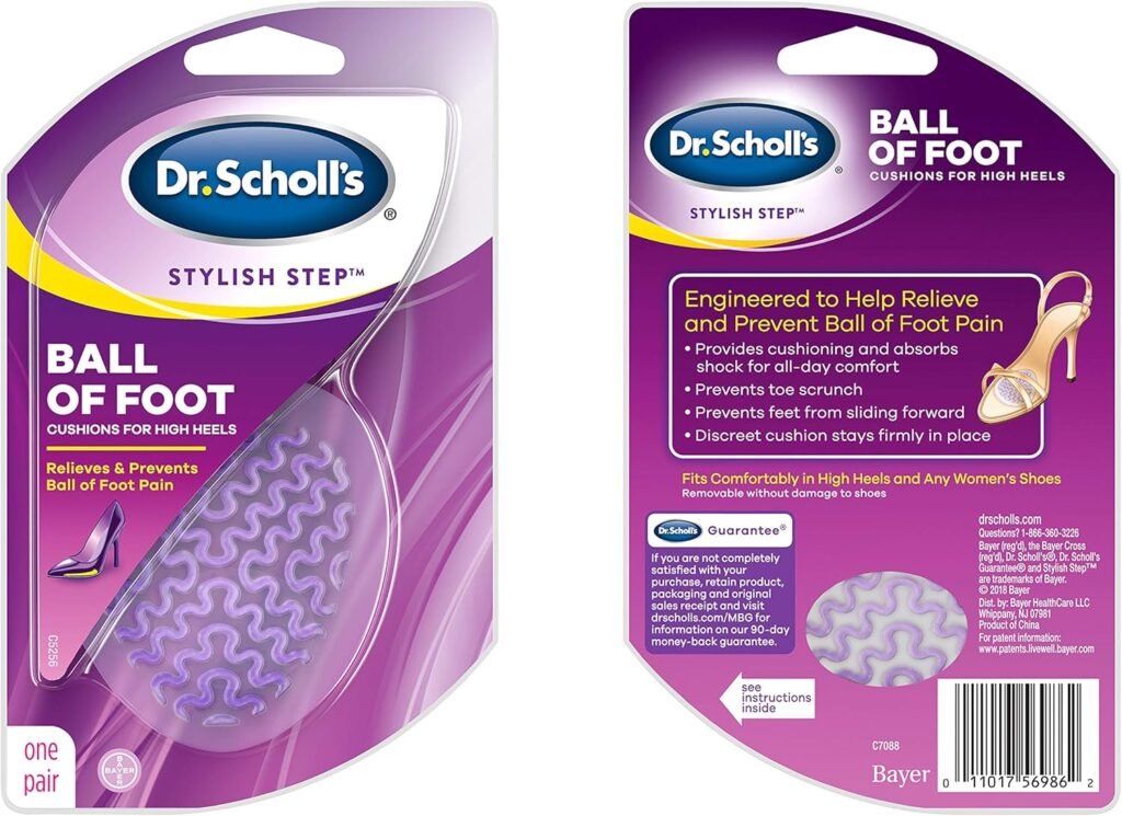 Dr. Scholls Ball of Foot Cushions for High Heels (One Size) // Relieve and Prevent Ball of Foot Pain with Discreet Cushions That Absorb Shock and Make High Heels More Comfortable