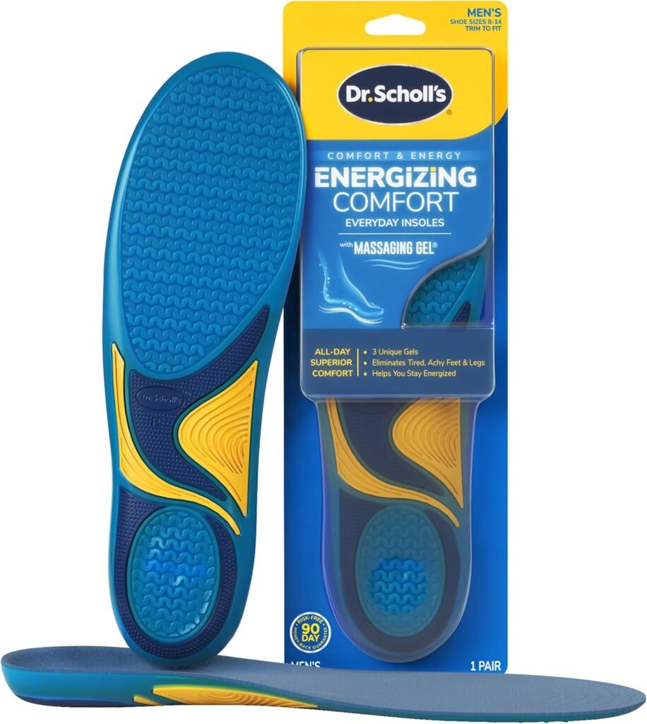 Dr. Scholl’s Energizing Comfort Women’s Everyday Insoles with Massaging Gel - Clinically Proven, All-Day Energy and Comfort Inserts with Patented Triple Gel Design - Shock Absorbing, Arch Support