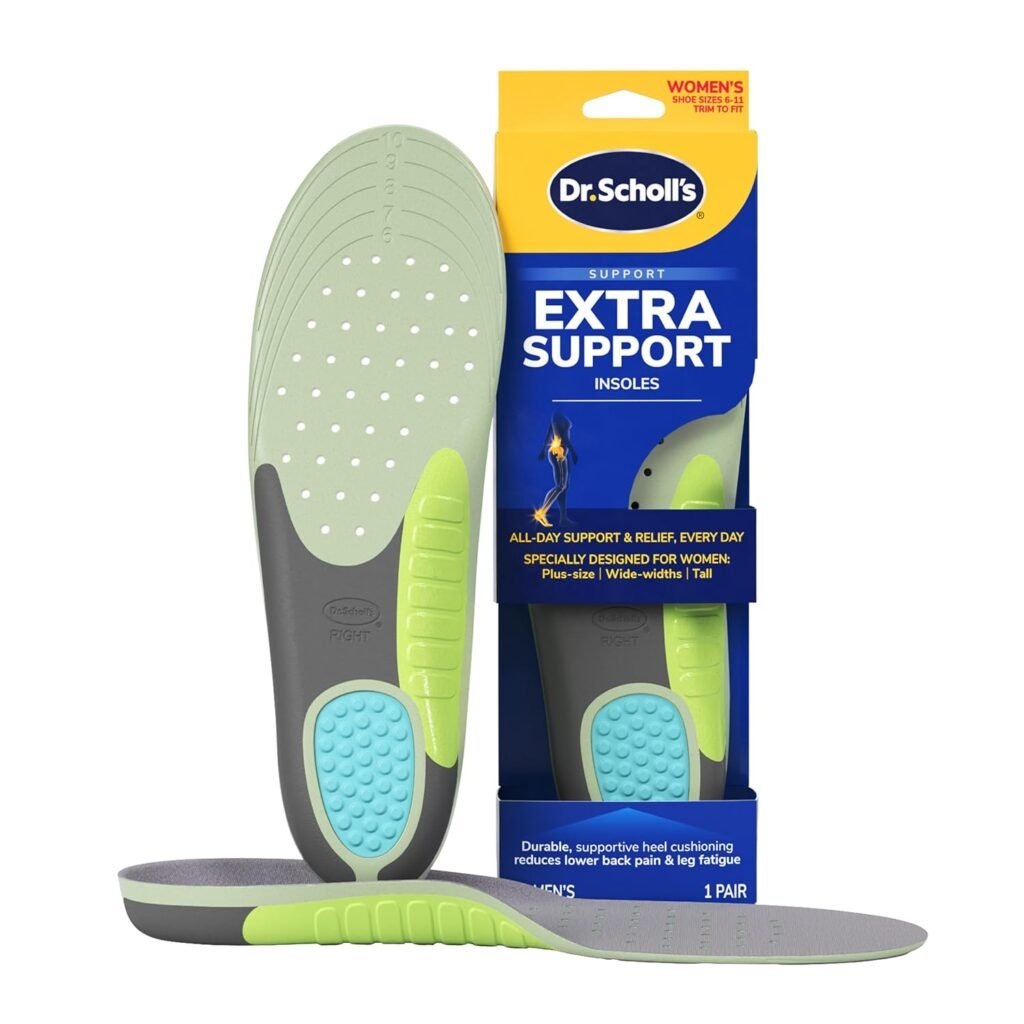 Dr. Scholls Extra Support Shoe Insoles for Women, Size 6-11, 1 Pair: Designed for Plus-Size and Tall Women, Arch Inserts - Helps Reduce Lower Back Pain and Foot  Leg Fatigue