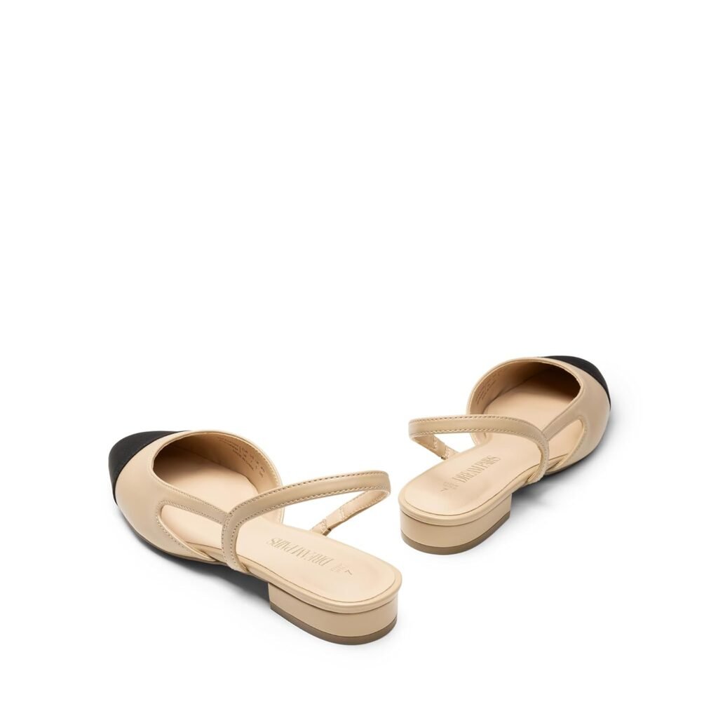 DREAM PAIRS Slingback Ballet Flats for Women Square Cap Toe Low Heel Dress Shoes Comfortable Work Flats for Office Party Wedding Business Casual