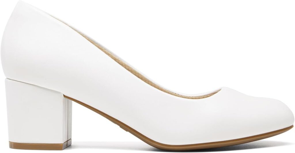 DREAM PAIRS Womens Pumps Low Chunky Block Heel Dress Shoes Closed Round Toe Comfortable Heels