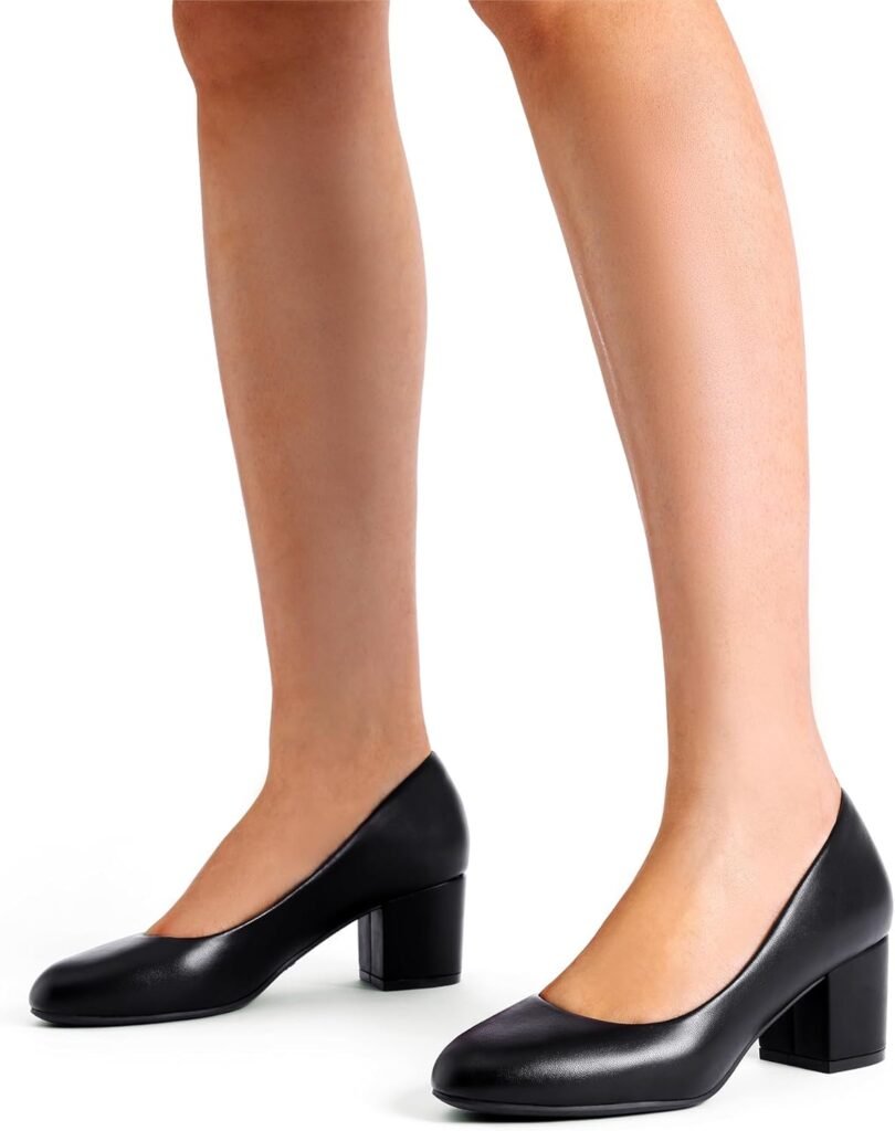 DREAM PAIRS Womens Pumps Low Chunky Block Heel Dress Shoes Closed Round Toe Comfortable Heels