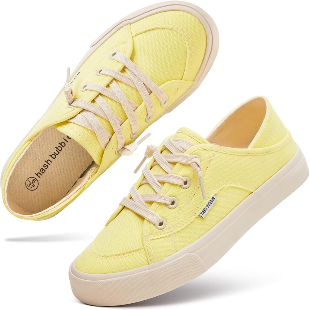 hash bubbie Womens Slip on Shoes Canvas Shoes Non Slip Fashion Sneakers for Women Low Top Loafers