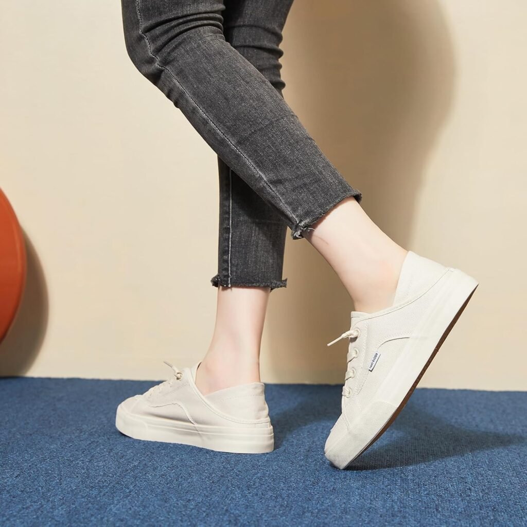 hash bubbie Womens Slip on Shoes Canvas Shoes Non Slip Fashion Sneakers for Women Low Top Loafers