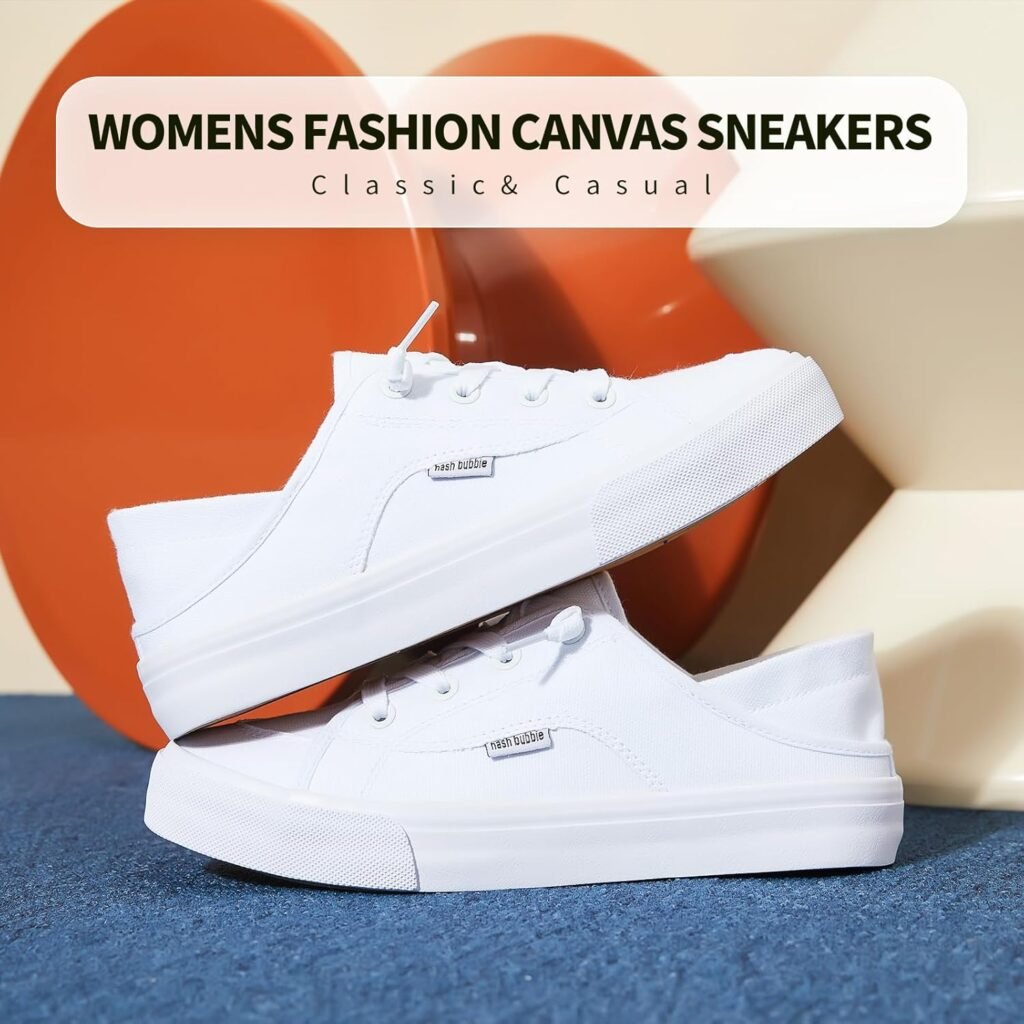 hash bubbie Womens Slip on Shoes Canvas Shoes Non Slip Fashion Sneakers for Women Low Top Loafers