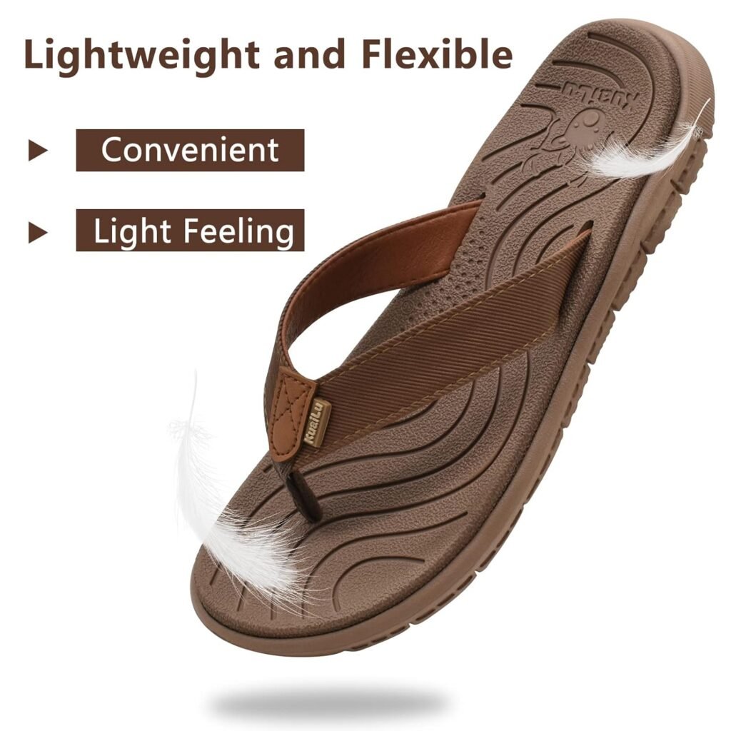 KuaiLu Womens Casual Flip Flops Yoga Mat Comfortable Cushion Arch Support Walking Thong Sandals Lightweight Non-Slip Summer Beach Slippers