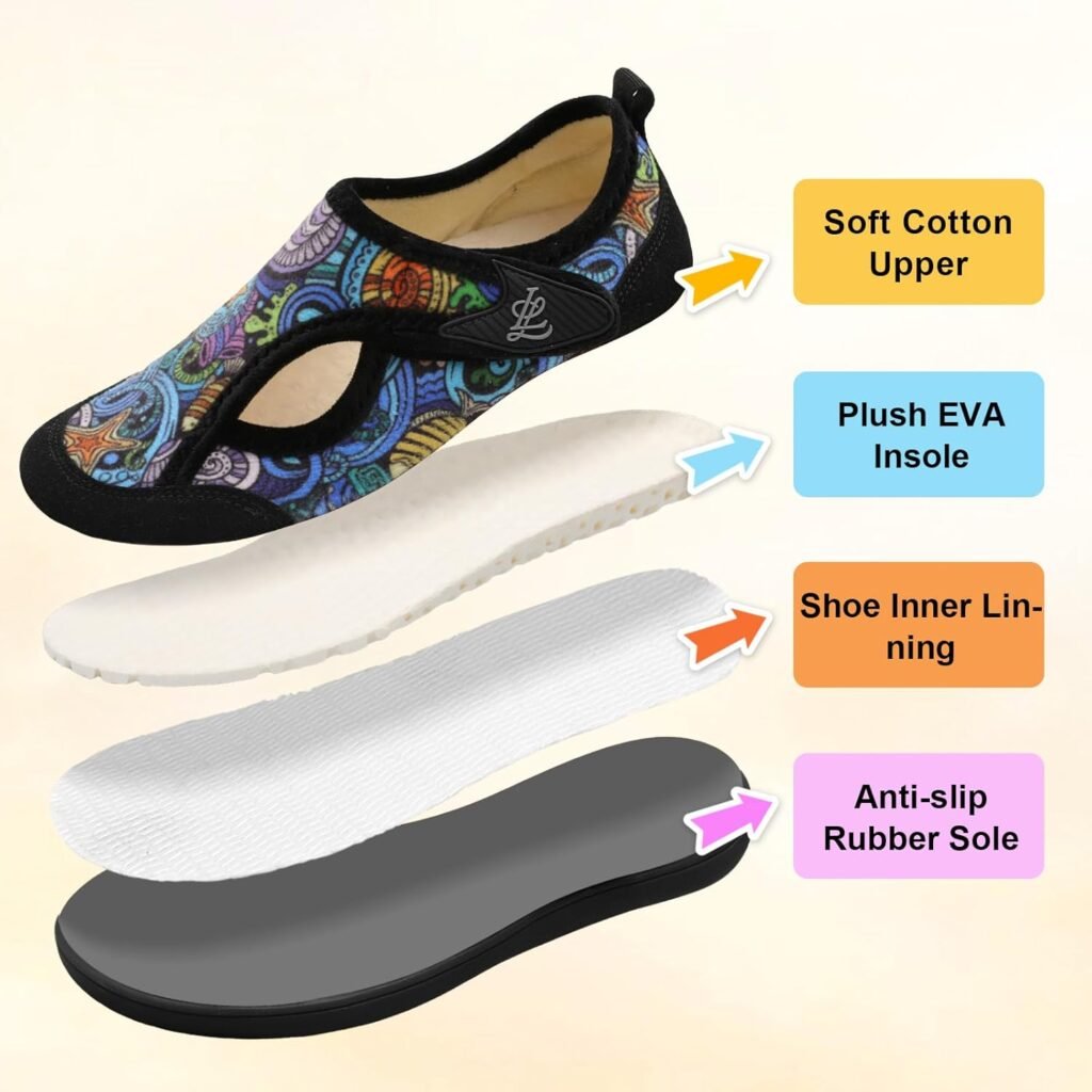 LeIsfIt Womens Slippers Wide Diabetic Shoes Adjustable Arthritis Edema House Shoes Indoor Outdoor Slippers