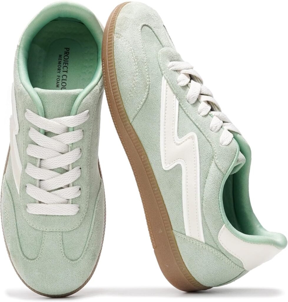 Project Cloud Sneakers for Women - Lace-Up Shoes for Women Trendy Women Sneakers with Memory Foam Insole Womens Fashion Sneakers Non-Slip Womens Shoes (Irita)