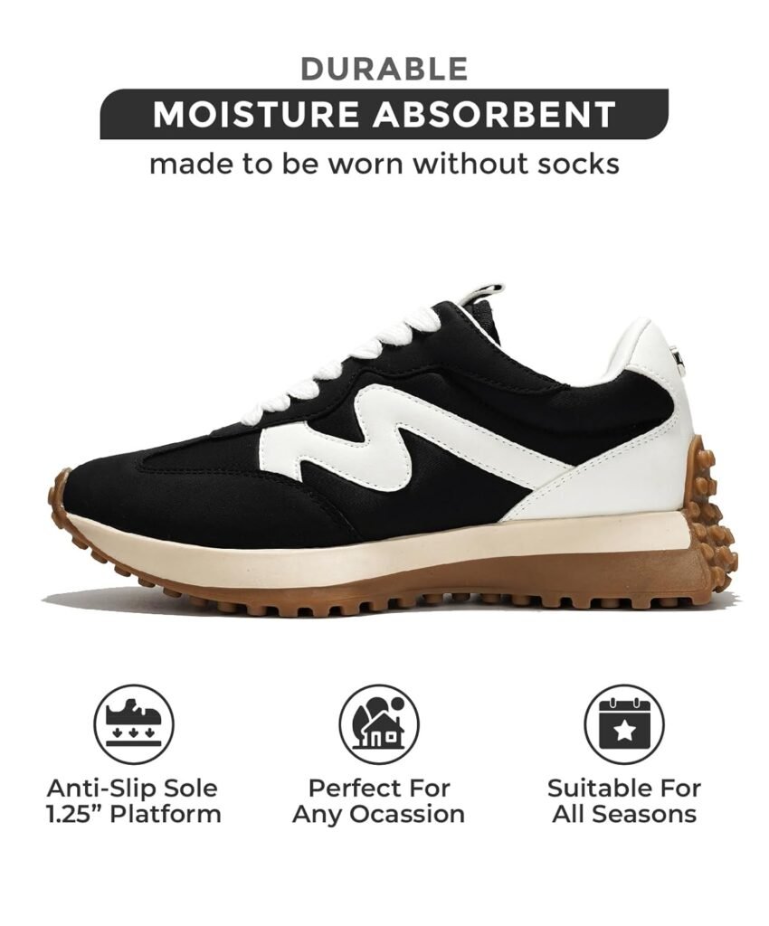 Project Cloud Trendy Sneakers for Women - Memory Foam and Non-Slip Comfortable Casual Ladies Shoes for Womens Fashion Sneakers - Lightweight Lace-up Shoes (Lecco)