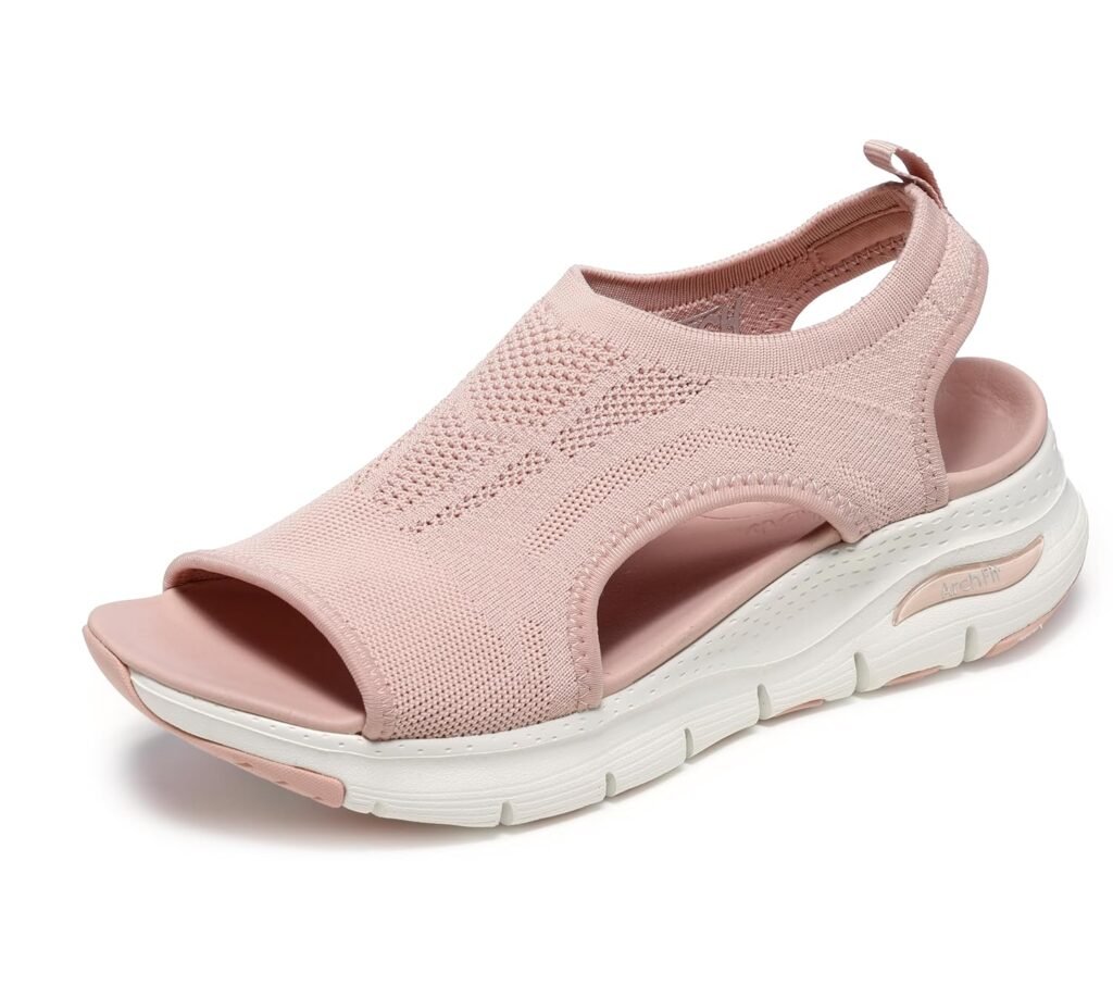 Skechers Womens Arch Fit-City Catch Knit Slip-On Sandals