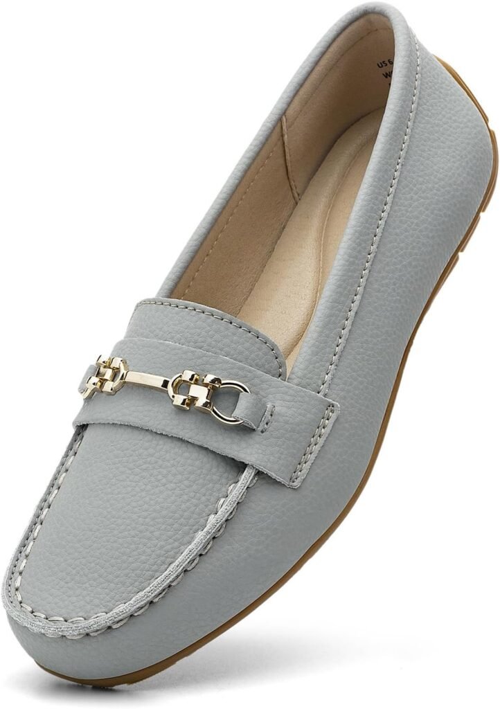 Womens Comfortable  Lightweight Leather Loafers Slip-Ons Driving Mocs Walking Shoes Cute Business Casual Dress Shoes Work Flats for Women
