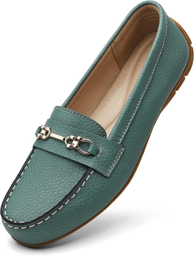 Womens Comfortable  Lightweight Leather Loafers Slip-Ons Driving Mocs Walking Shoes Cute Business Casual Dress Shoes Work Flats for Women