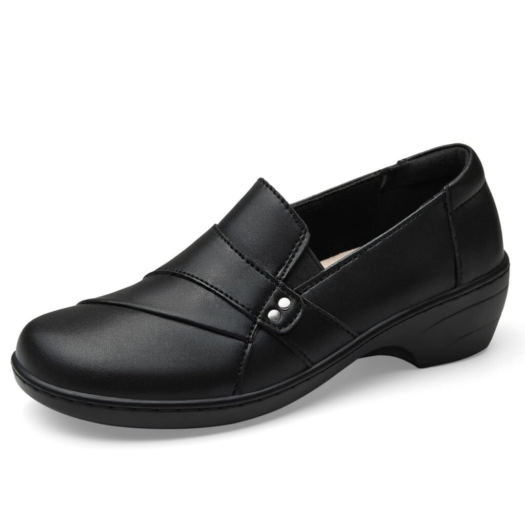 Womens Comfortable  Lightweight Leather Loafers Slip-Ons Stylish Business Casual Dress Shoes Work Office Everyday Walking Shoes for Women