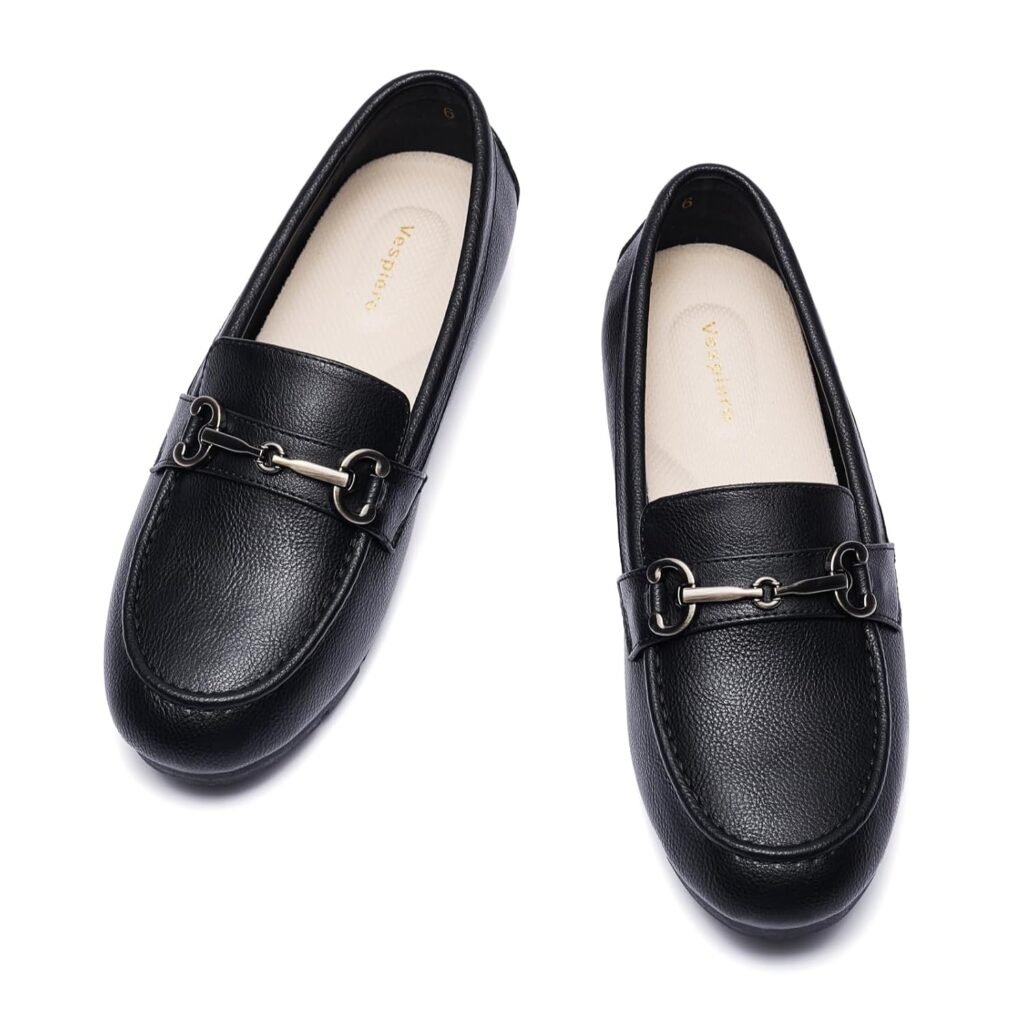 Womens Loafers Comfortable Dressy Slip on Flats Penny Loafers for Women Office Work Walking Shoes with Buckles